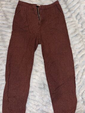 Petite Cry Baby Slim Fit Red Checkered Pants